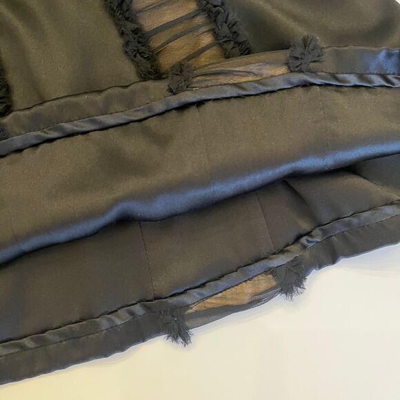 Vintage Y2K Badgley Mischka Strapless Cocktail Dress 2 Black Silk LBD Semi Forma - Picture 13 of 16